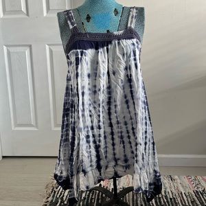 Navy and White Tie Dye Sundress
